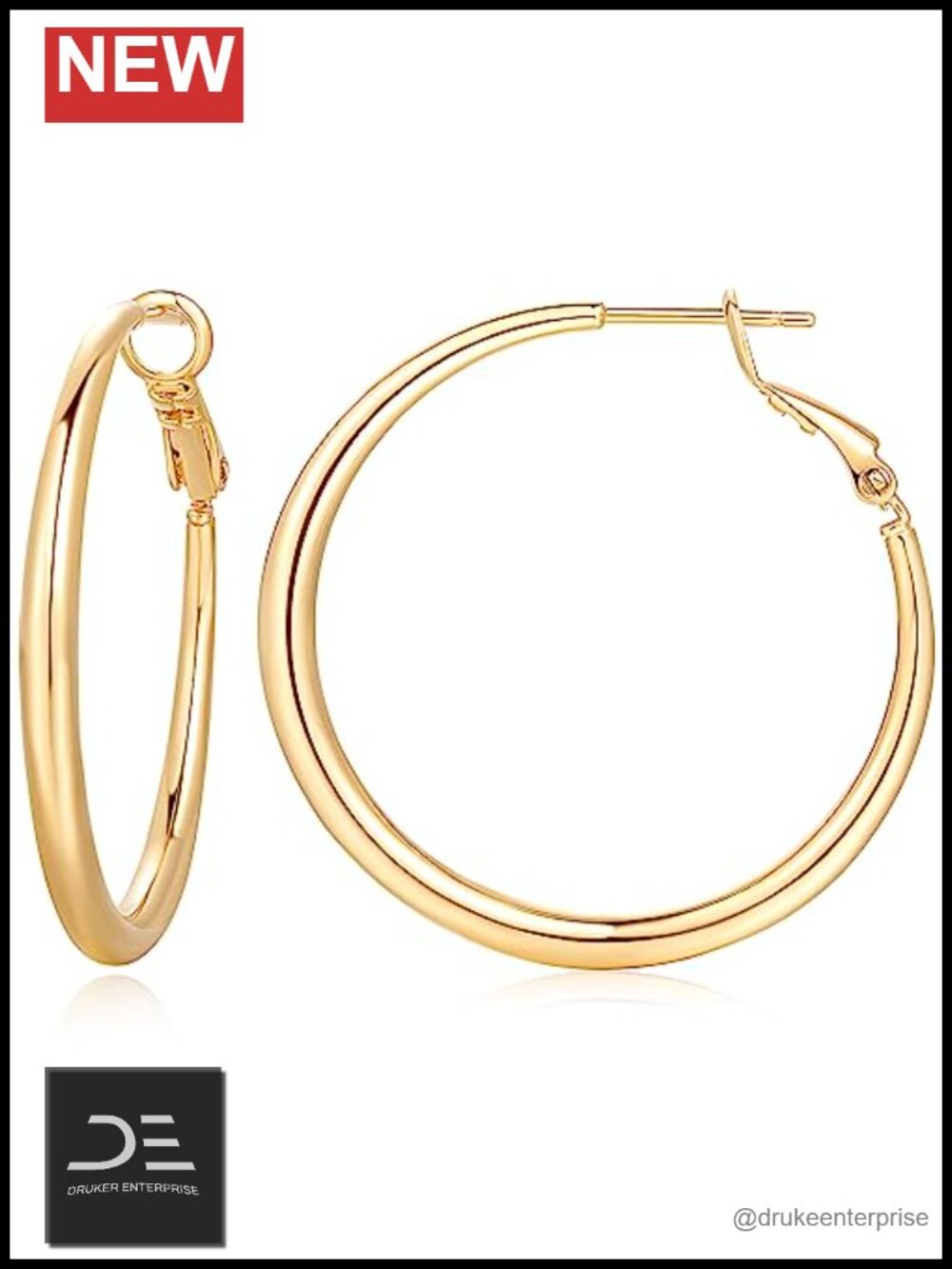 14K Gold Plated Small Hoop Earrings for Women Hypoallergenic Trendy